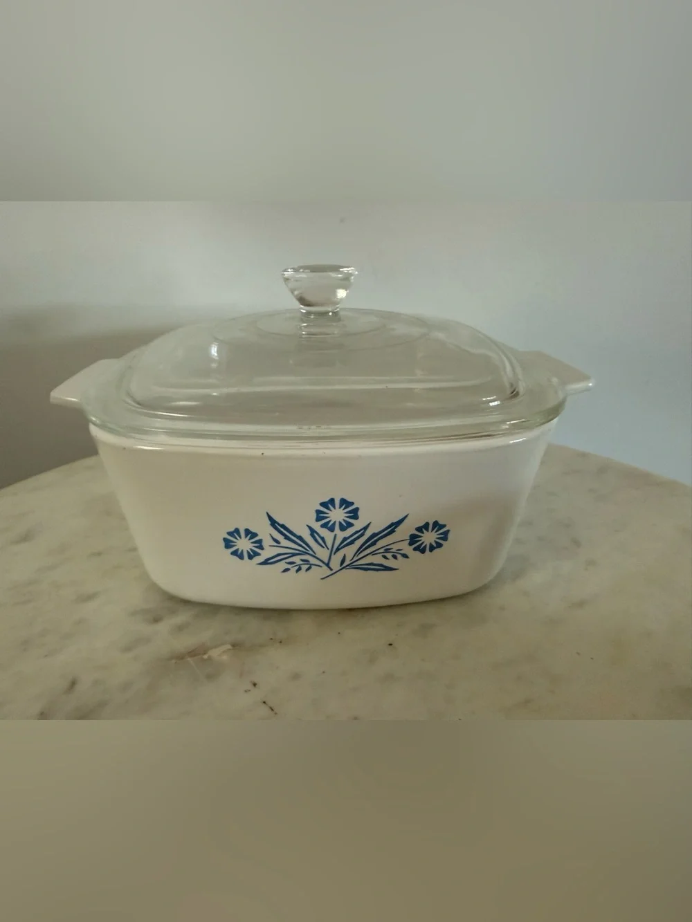 VINTAGE CORNING WARE A-1 1/2-B BLUE CORNFLOWER Pyrex 70s CASSEROLE 1 1/2Qt. +Lid